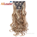 Clip sintético en extensiones de cabello Body Wave Hairpiece